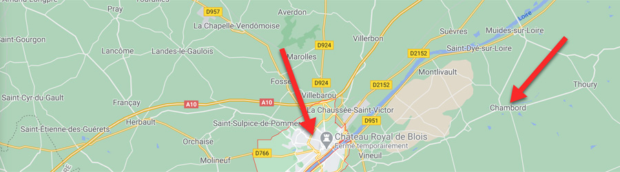 Carte Blois Chambord